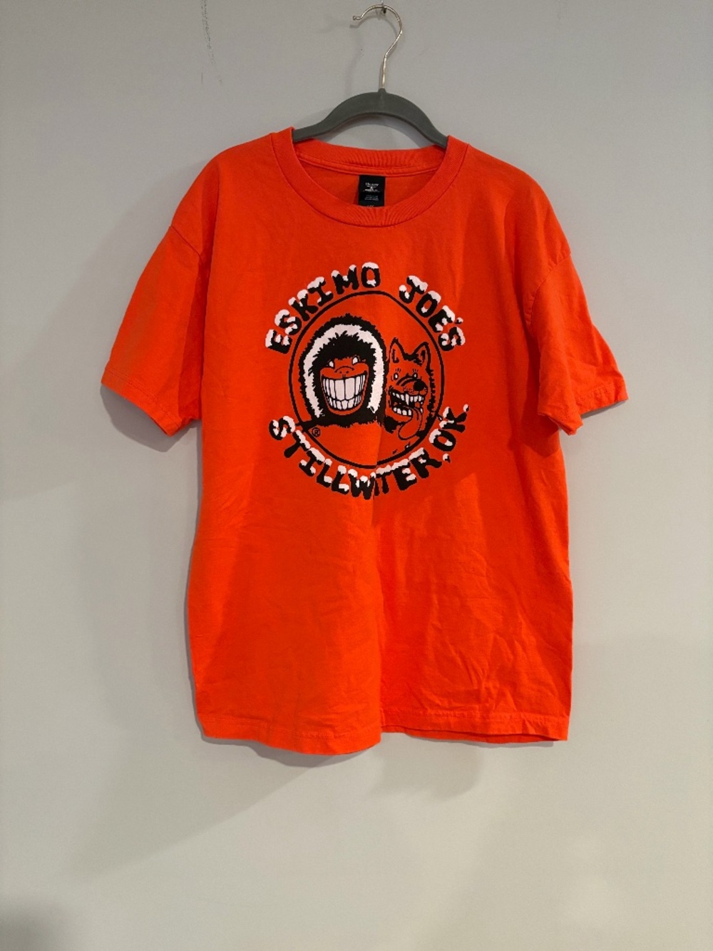 Bright Orange Streetwear T-Shirt Eskimo Joe's Husky Stillwater OK